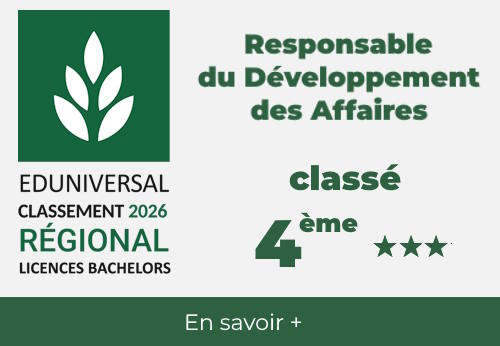 Responsable D&eacute;veloppement des Affaires class&eacute; 4&egrave;me en Grand-Est